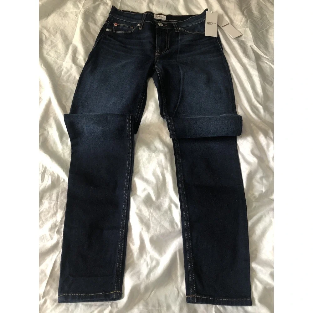 Women's Hudson Natalie Mid rise Ankle Super Skinny Blue Jeans size 24 New